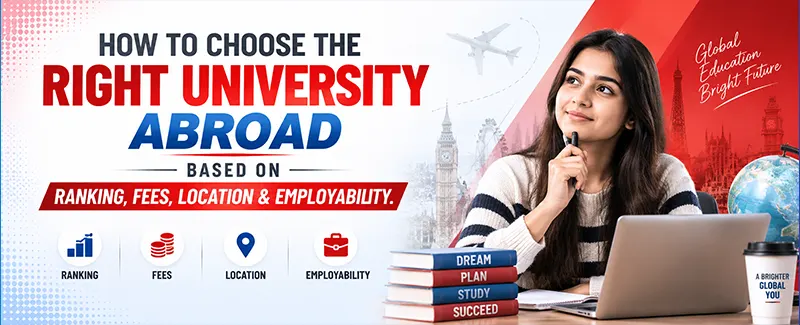 How to Choose the Right University Abroad Based on Ranking, Fees, Location & Employability